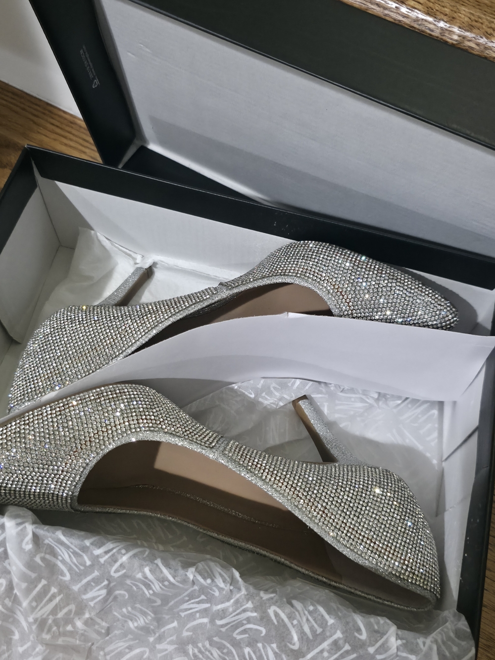 INC International Concepts Silver Crystal Pointed-Toe Stiletto Heels(Size 6)